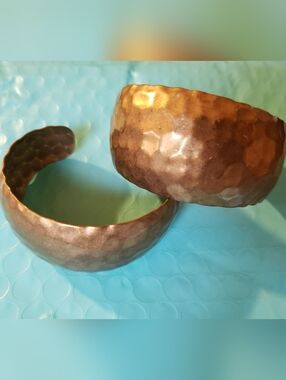 Hammered Gold Cuff Bracelets